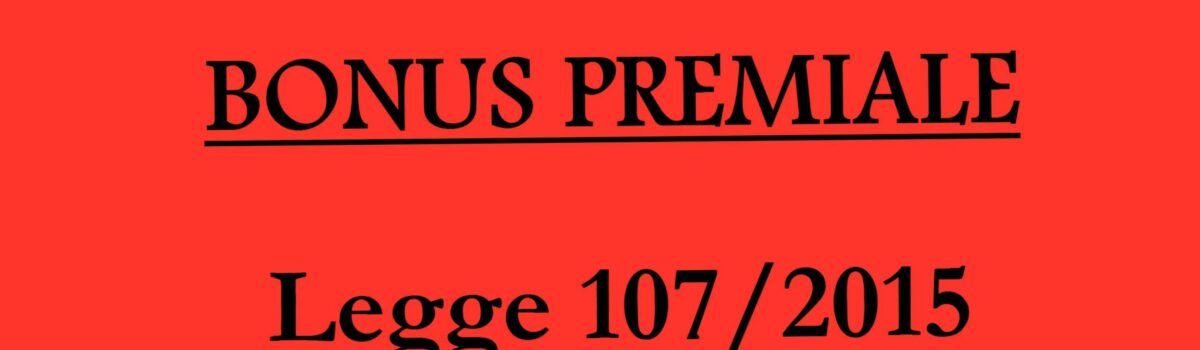 IL BONUS PREMIALE PER IL MERITO AI DOCENTI